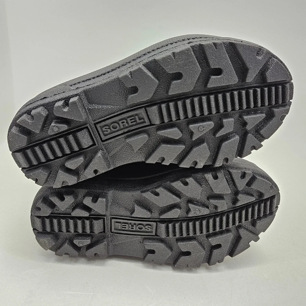 Sorel Snow Commander Black Charcoal Kids Winter Boots NC1960-010 Size 12 NEW
